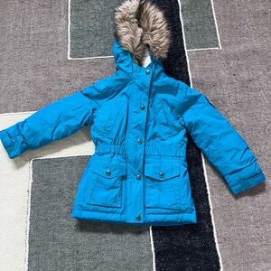 Lands’ End Expedition Down Parka | Sherpa Lined | Faux Fur Hood | M 5/6